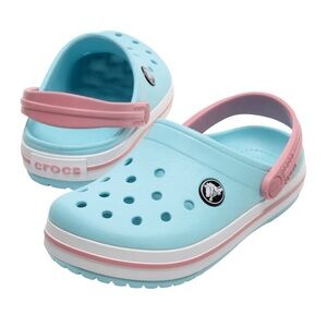 Crocs Toddler Crocband™ Clog in Light Blue and Pink
